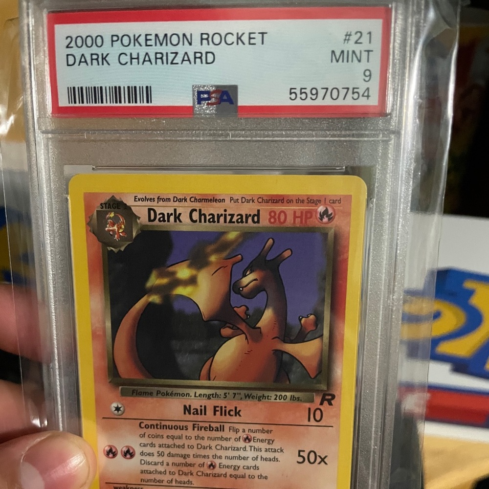 2000 team rocket dark charizard psa 9 non-holo
